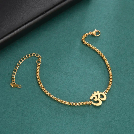 Auspicious "OM" Gold Bracelet Salty Alpha