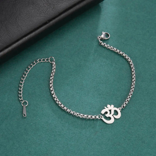 Auspicious "OM" Silver Bracelet Salty Alpha