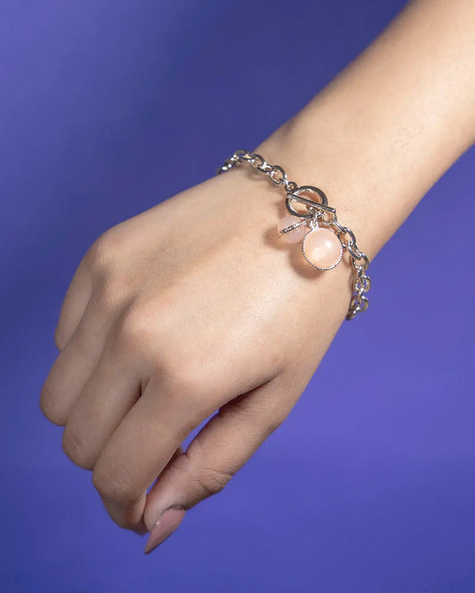 Pink Sapphire Toggle Clasp Bracelet