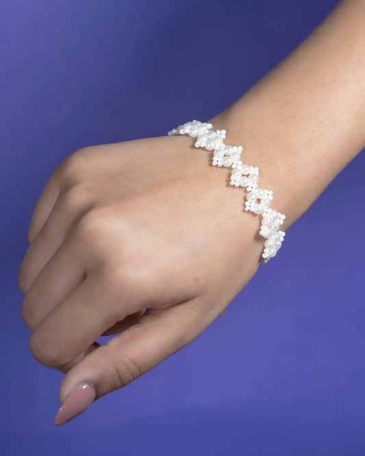 Pearl Beaded Charm Bracelet