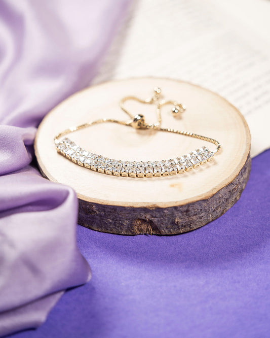 Stacked Diamond Tennis Bracelet- Gold