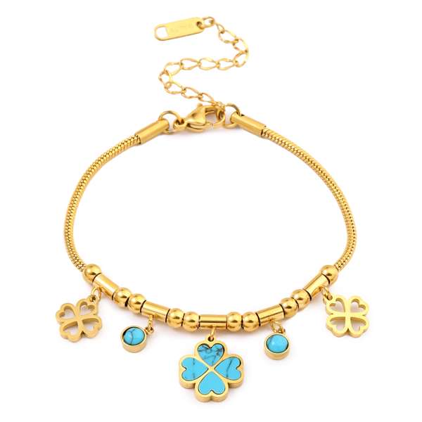 Enchanted Blue Clover Bracelet