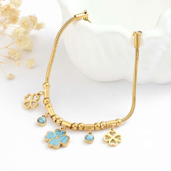 Enchanted Blue Clover Bracelet