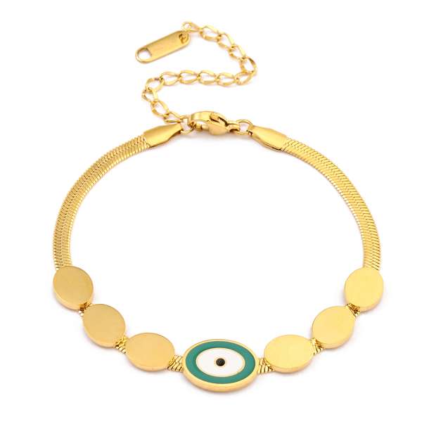 Evil Eye Gold Drop Bracelet