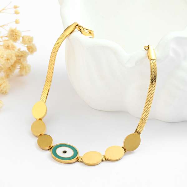 Evil Eye Gold Drop Bracelet