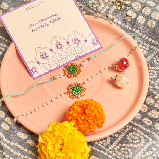 Moss Lotus Rakhi for Bhaiya and Bhabhi