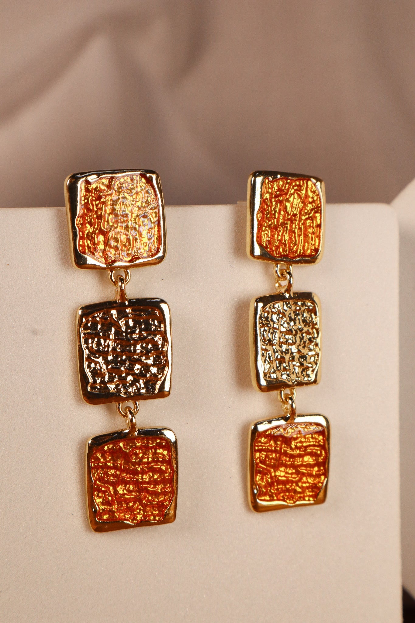 Beated Shine Mustard Earrings