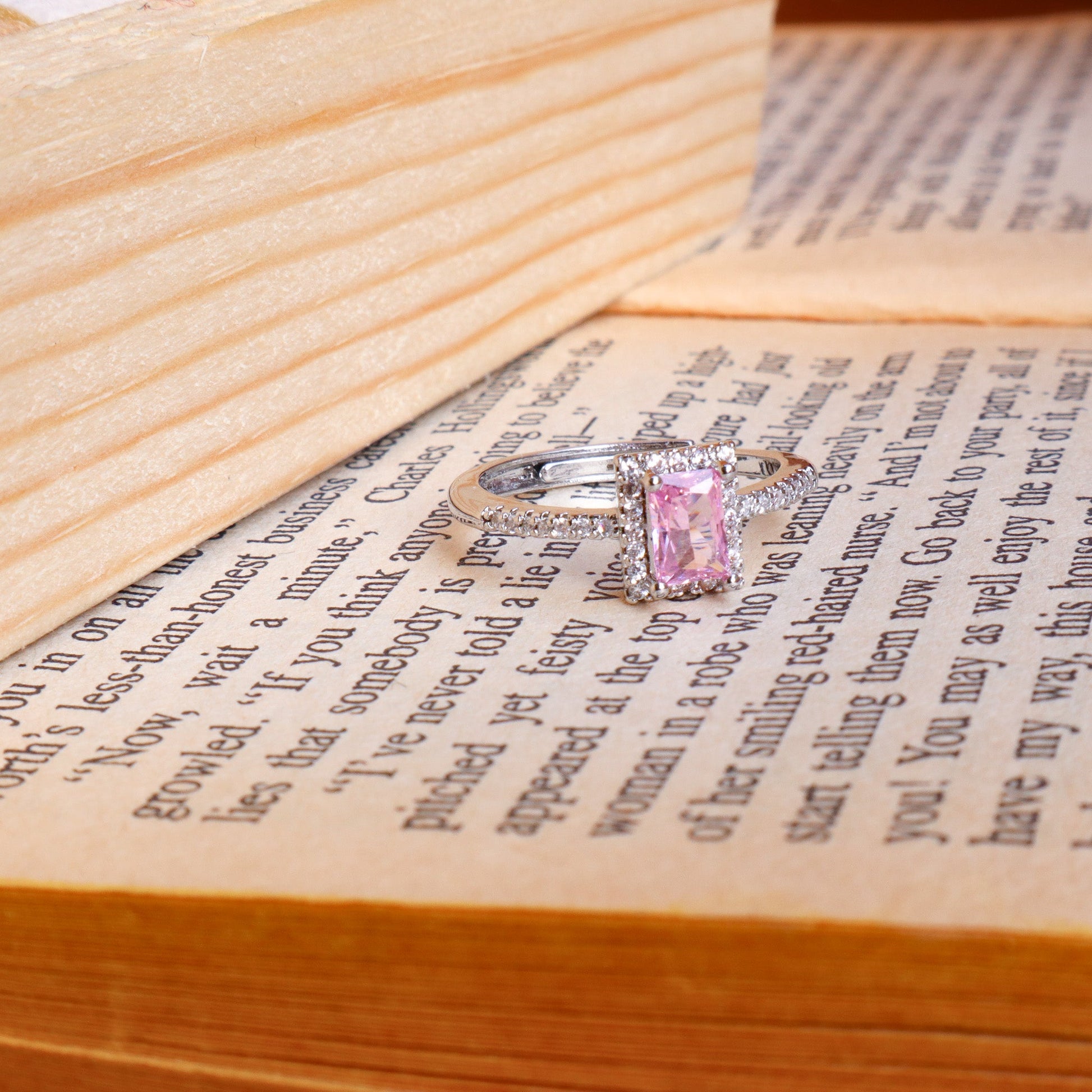 Bennet Square Diamond Cut Ring