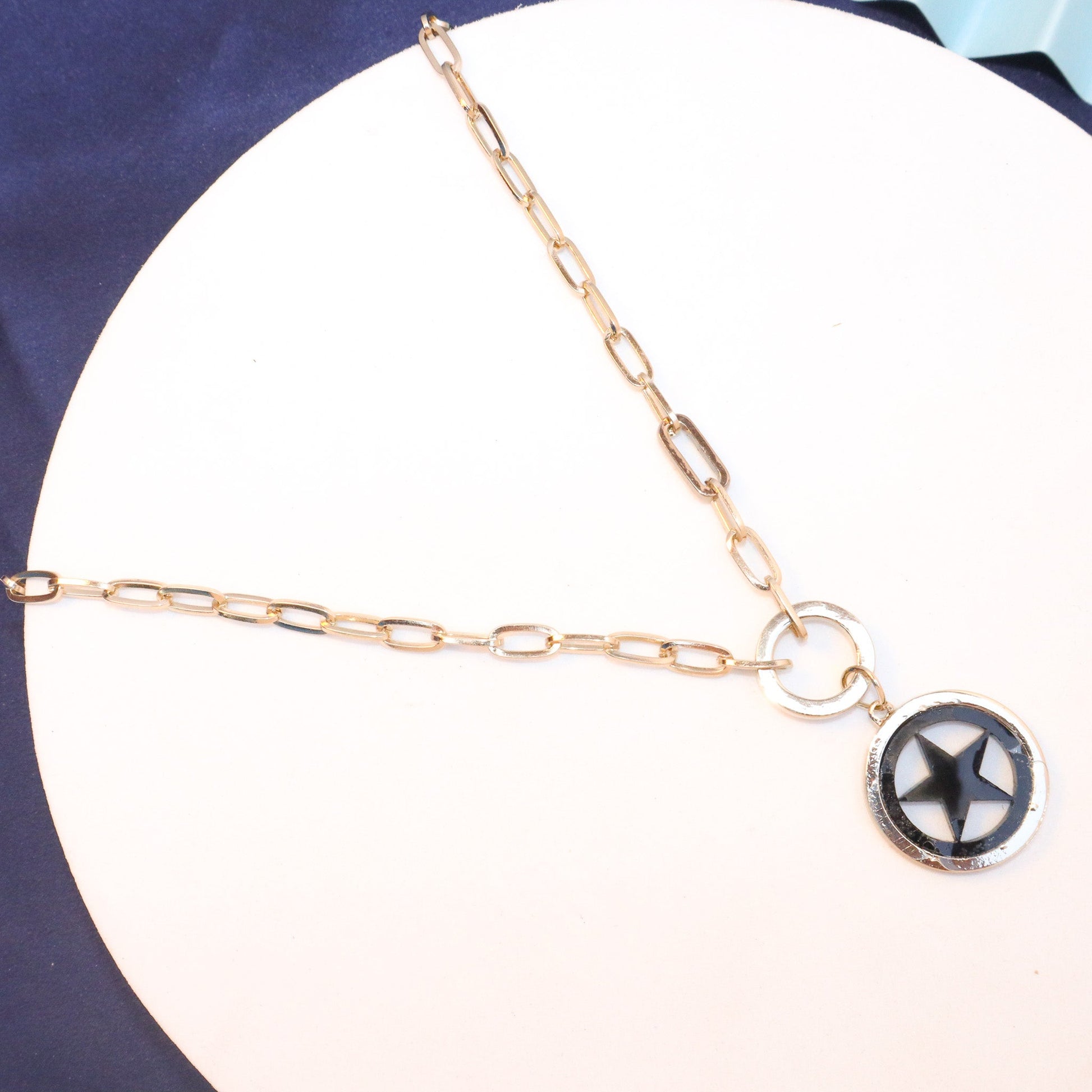 Black Star Chained Necklace