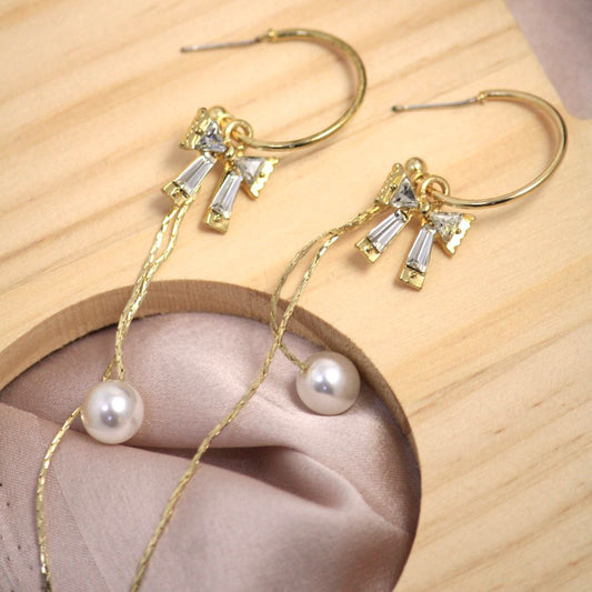 C-Shell Pearl Hoop Earring