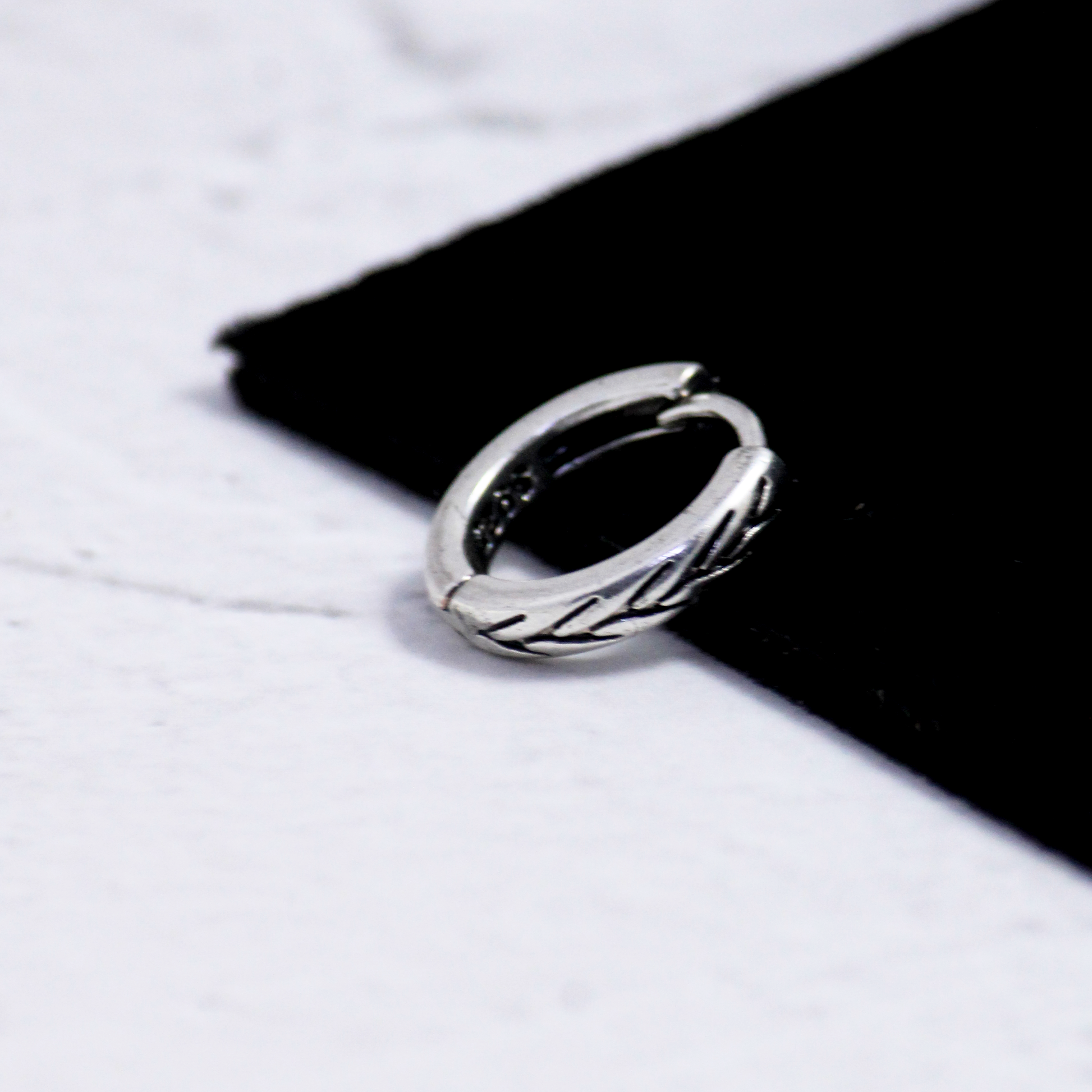 Carved Silver Earrings