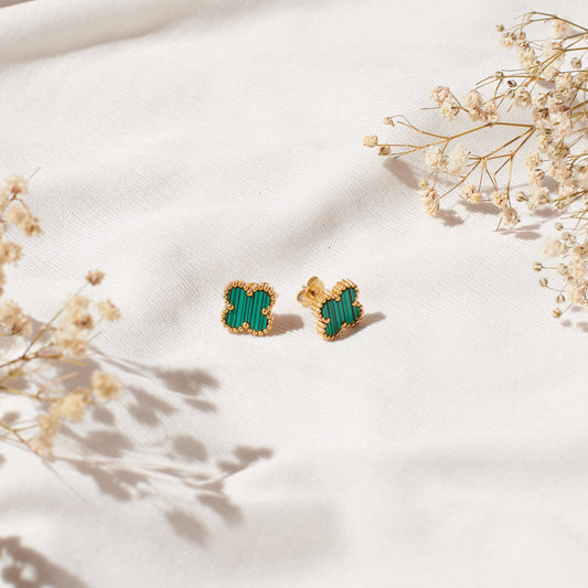 Celtic Green Clover Studs Salty