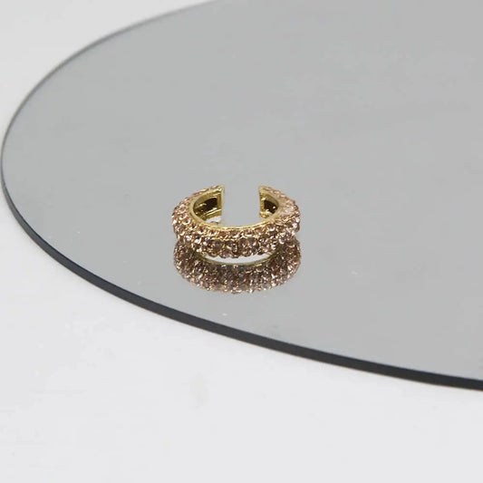 Champagne Diamond Cuffs Clip on Earrings