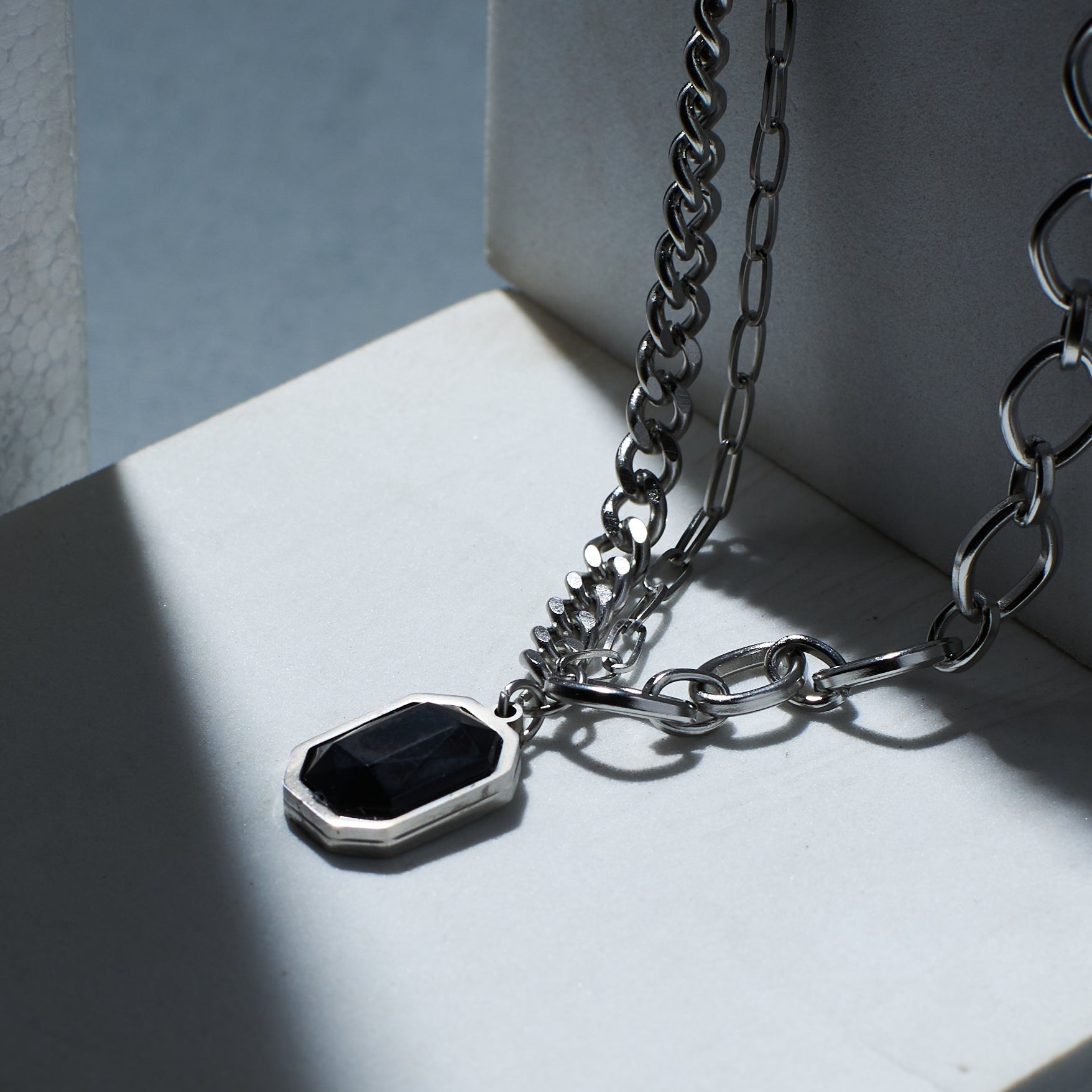 Charcoal Chic Silver Chain Salty Alpha