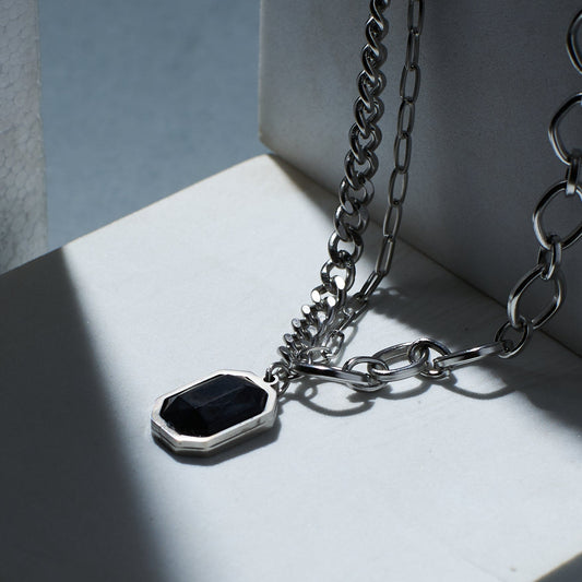 Charcoal Chic Silver Chain Salty Alpha