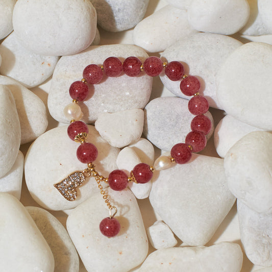 Cherry Quartz Beaded Band Salty