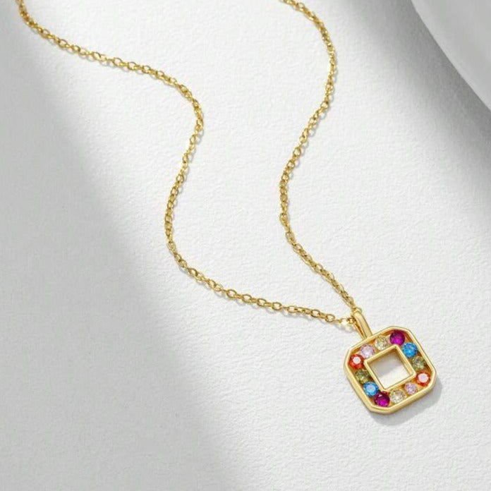 Colorburst Medallion Golden Necklace Salty