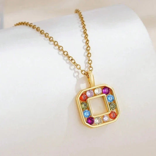 Colorburst Medallion Golden Necklace Salty