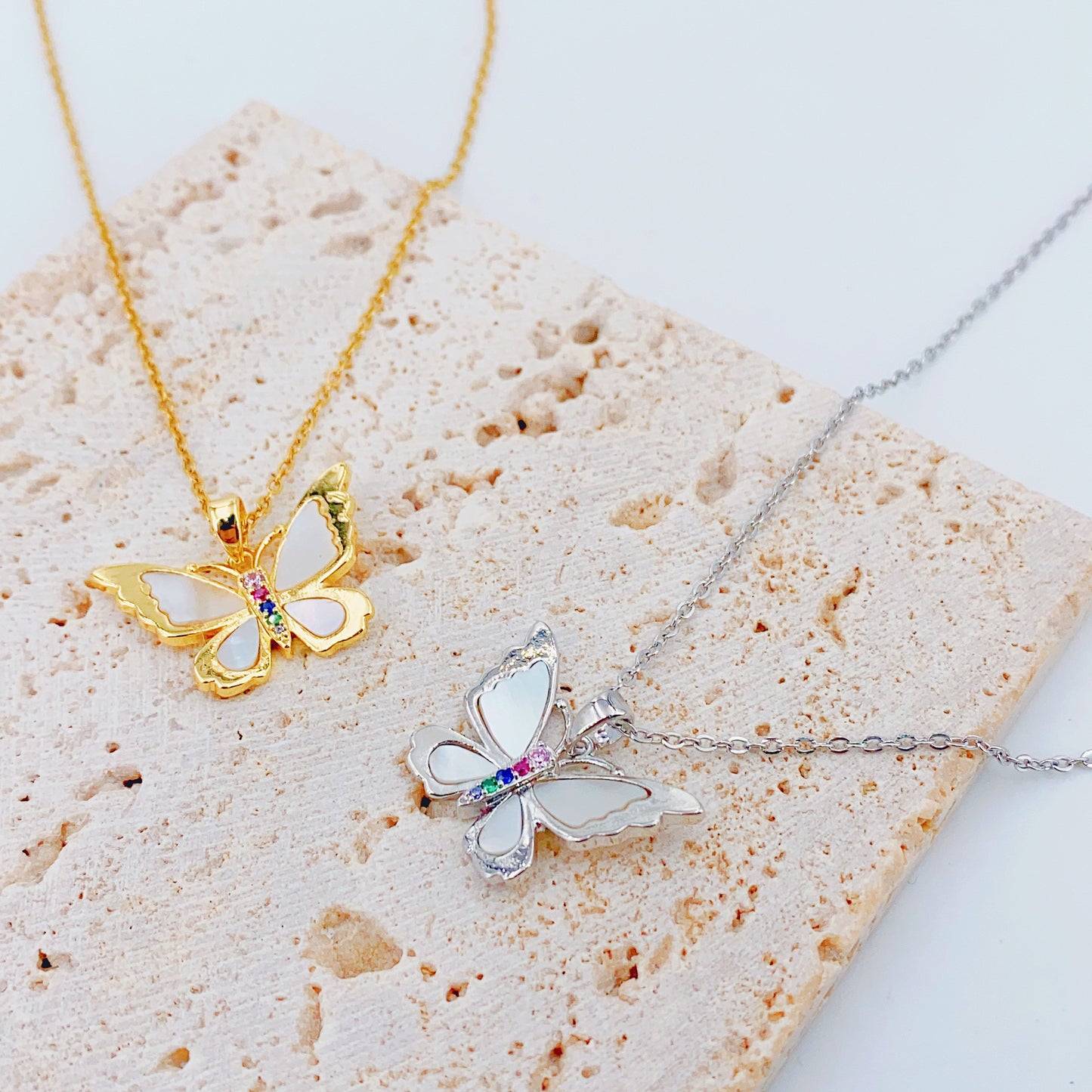 Silver Flutterby Charm Necklace Salty