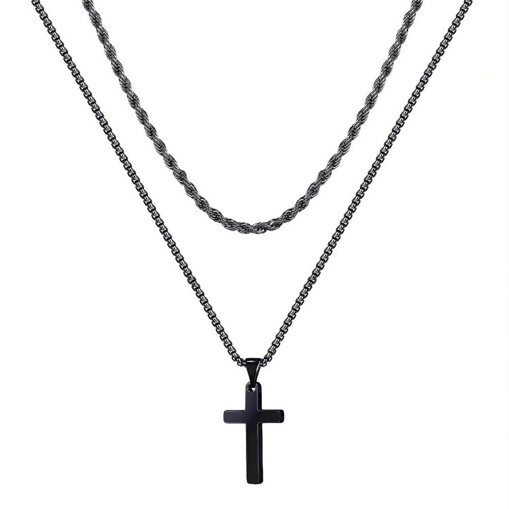 Dual Chic Black Cross Chain | Salty