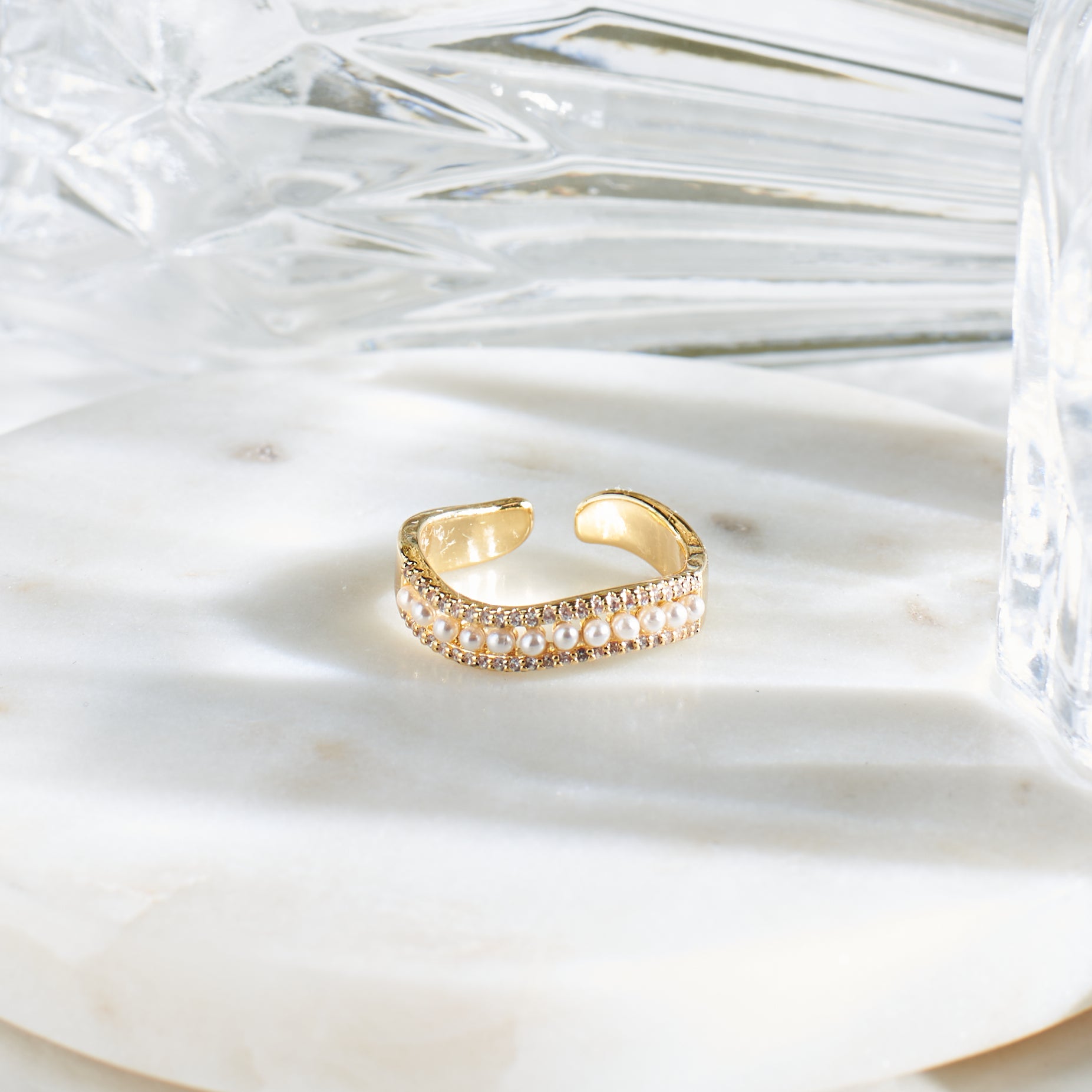 Cosmic Pearl Golden Ring Salty