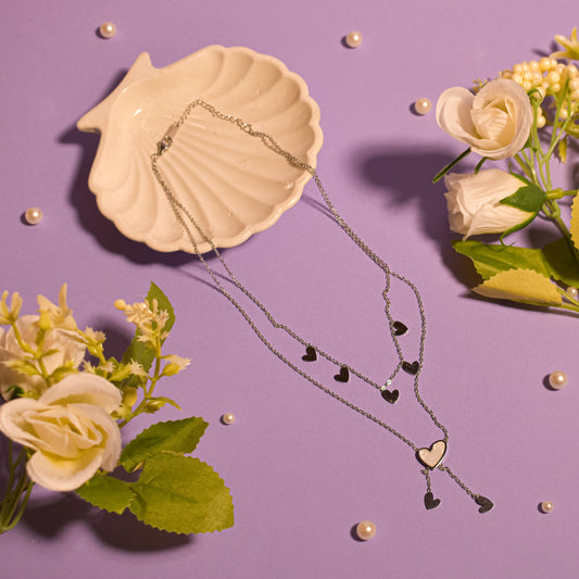 Cupid's Kiss Silver Necklace Salty