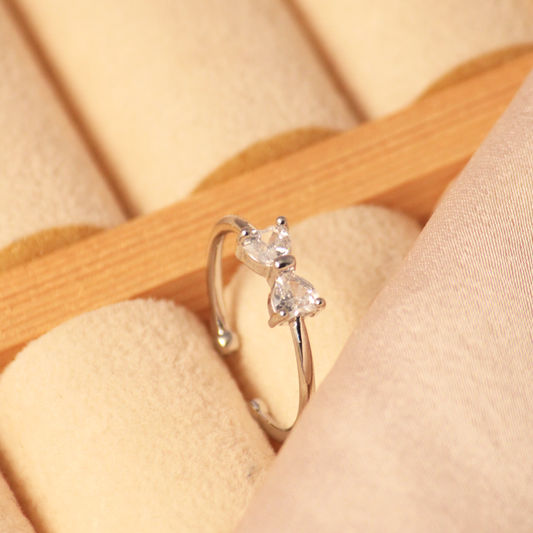 Cute Bow Silver Band