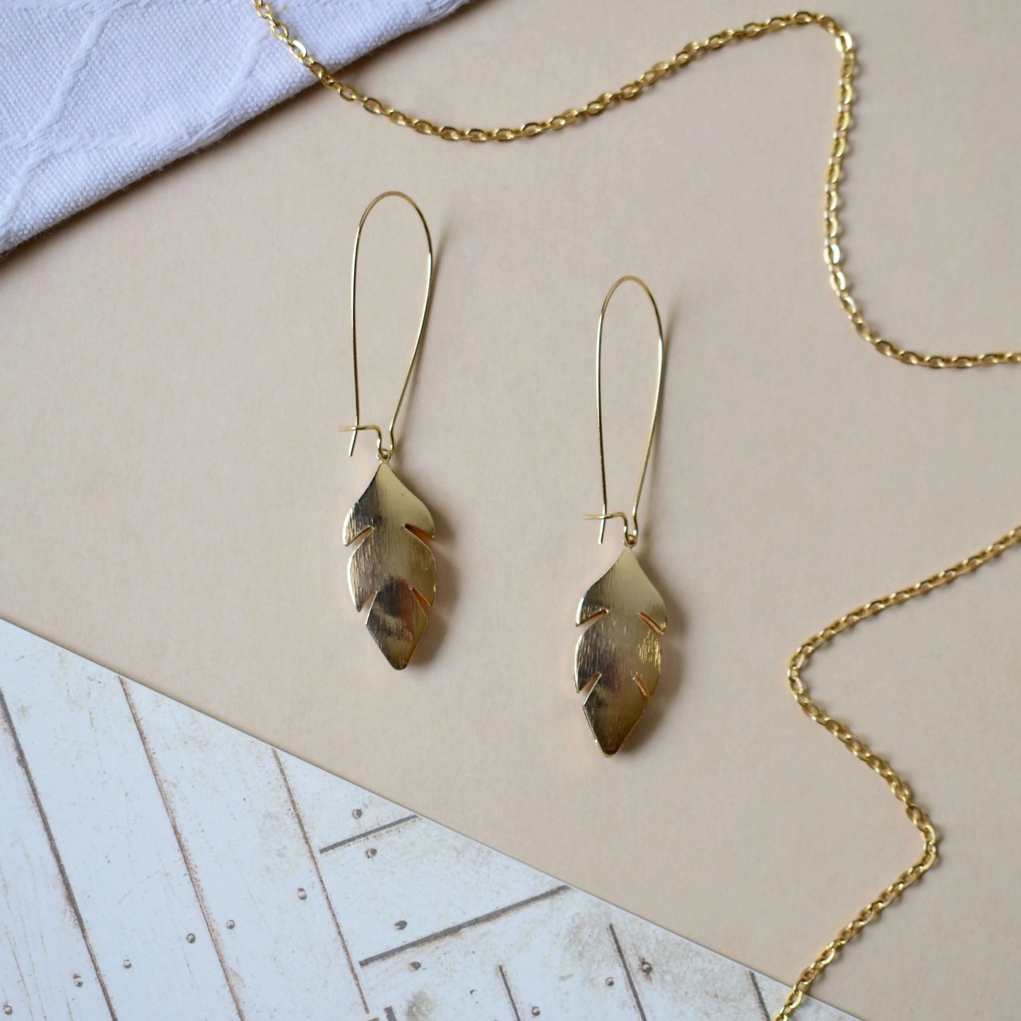 Leaf Drop Silver Earrings