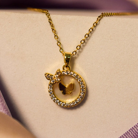 Delicate Gilded Charm Golden Necklace Salty