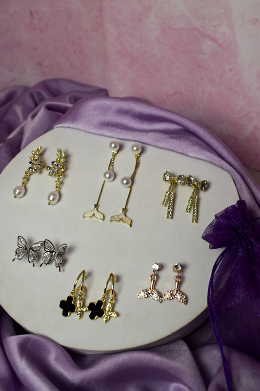 Combo of 6 Super Beautiful Earring Collection Salty