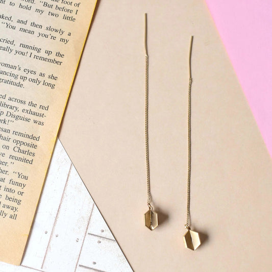 Prism Threader Pull-out Drop Earrings - Gold