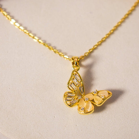 Butterfly Kisses Golden Necklace Salty