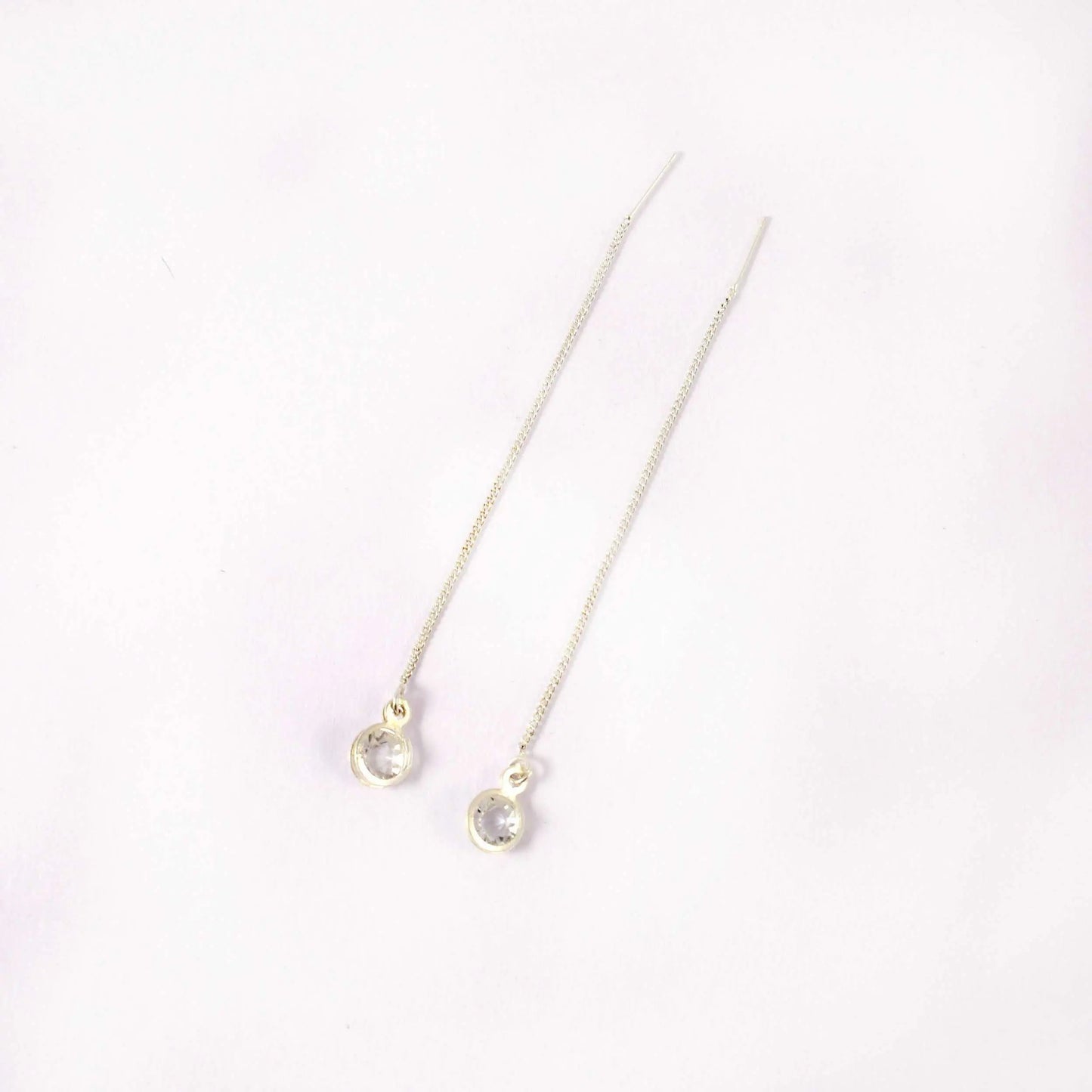 Rhinestone Threader Pull-out Crystal Drop Earrings