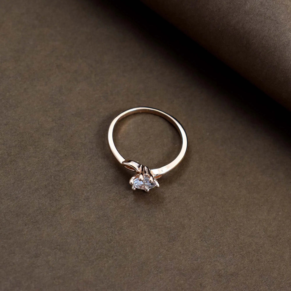 Negative almond rose-gold ring