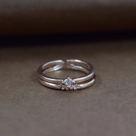 Quintet crystal rose-gold ring