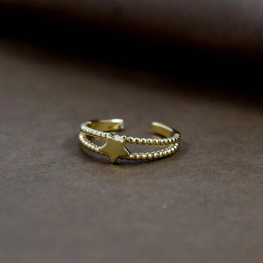 Stacked star gold ring