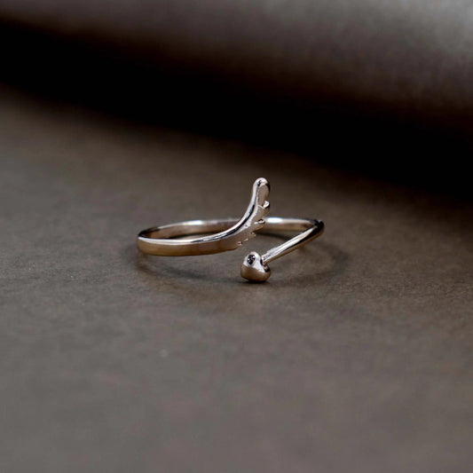 Feather amor rose-gold ring