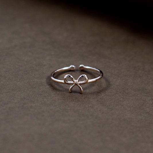 Silk bow rose-gold ring Salty