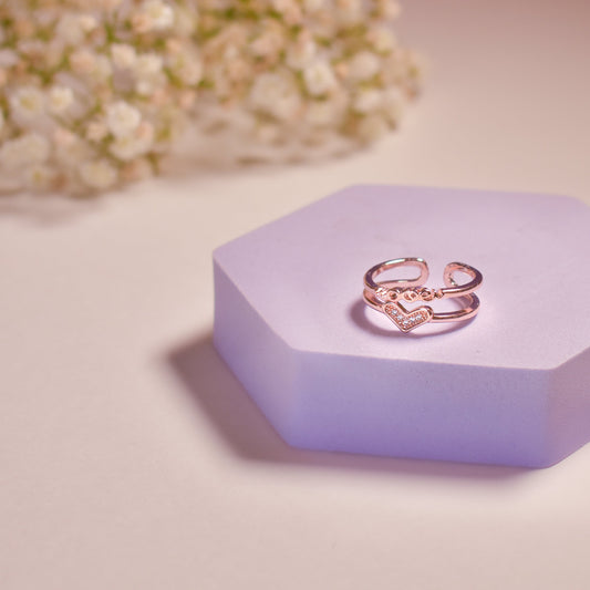 Stacked Amour Golden Ring Salty
