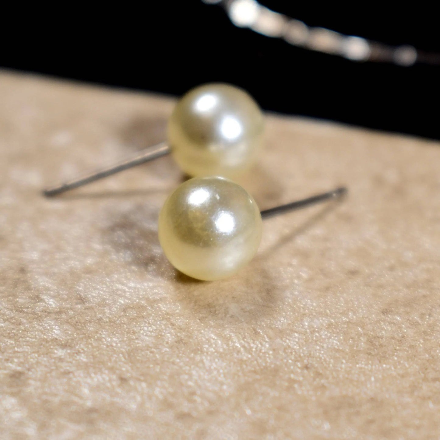 Set of 6 Round Circle Hoop Textured Earrings - Silver with Rhinestone and Pearl Studs