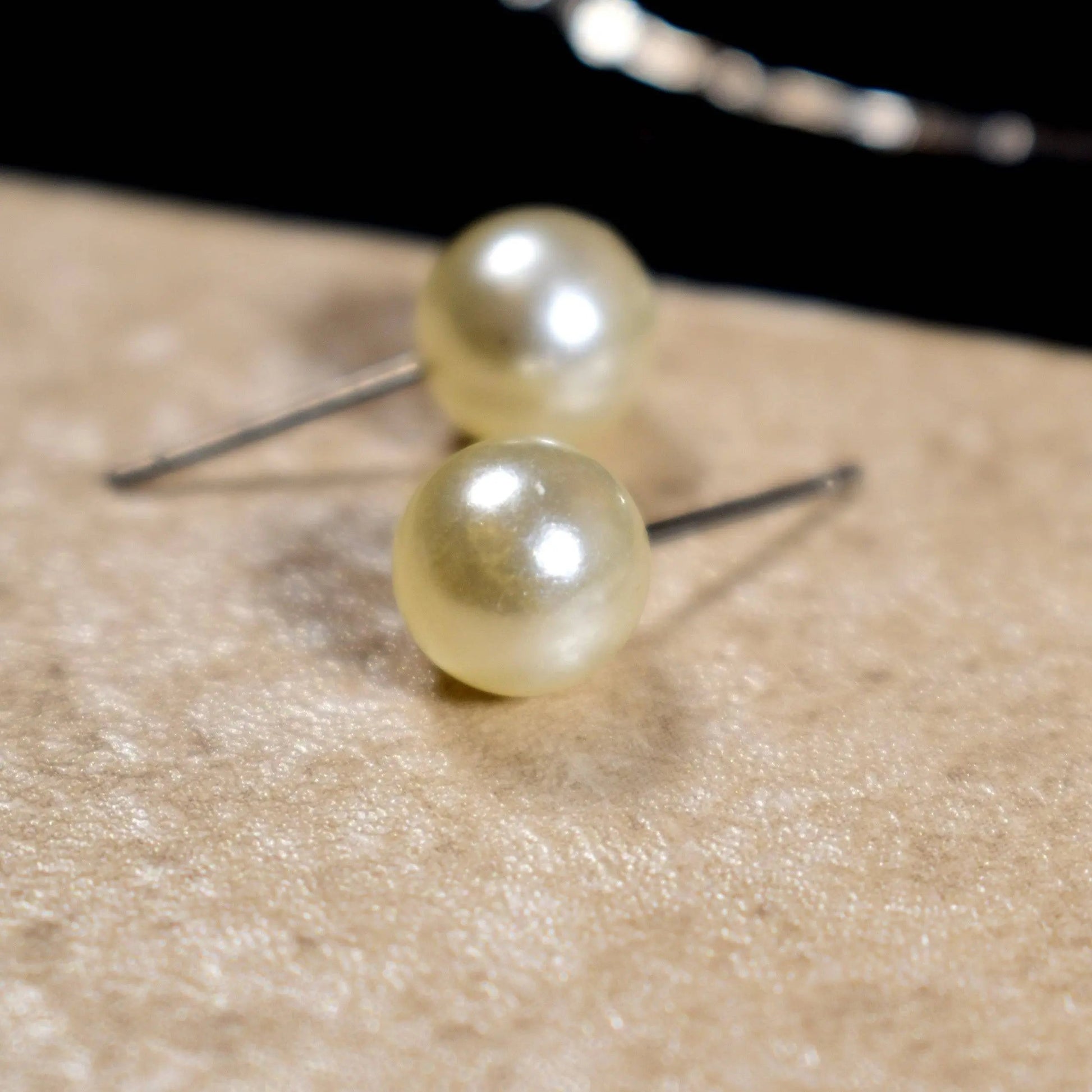 Set of 6 Round Circle Hoop Textured Earrings - Silver with Rhinestone and Pearl Studs