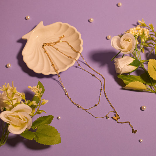 Dainty Winged Splendor Gold Necklace Salty