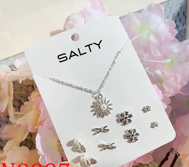 Daystar Necklace and Set of 4 Studs Combo