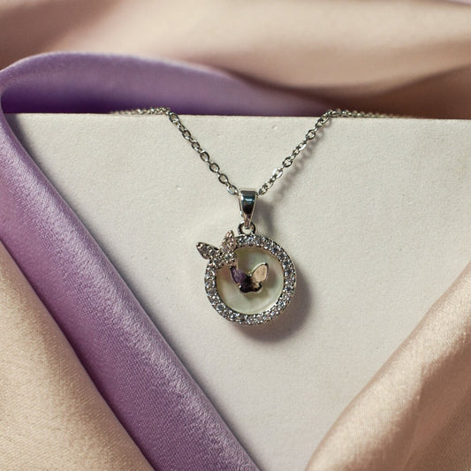 Delicate Gilded Charm Silver Necklace Salty