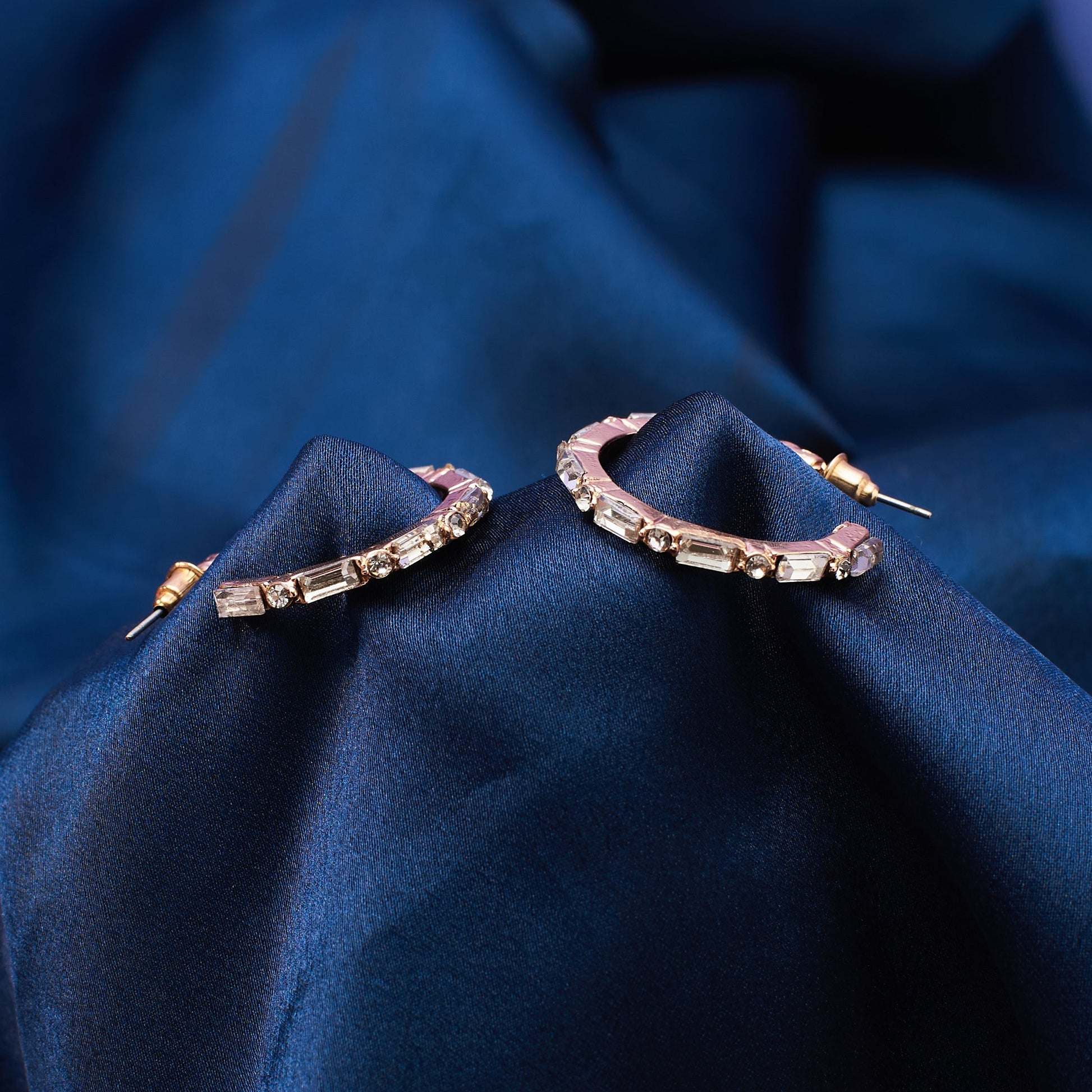 Diamond-Cut Golden Hoops Salty