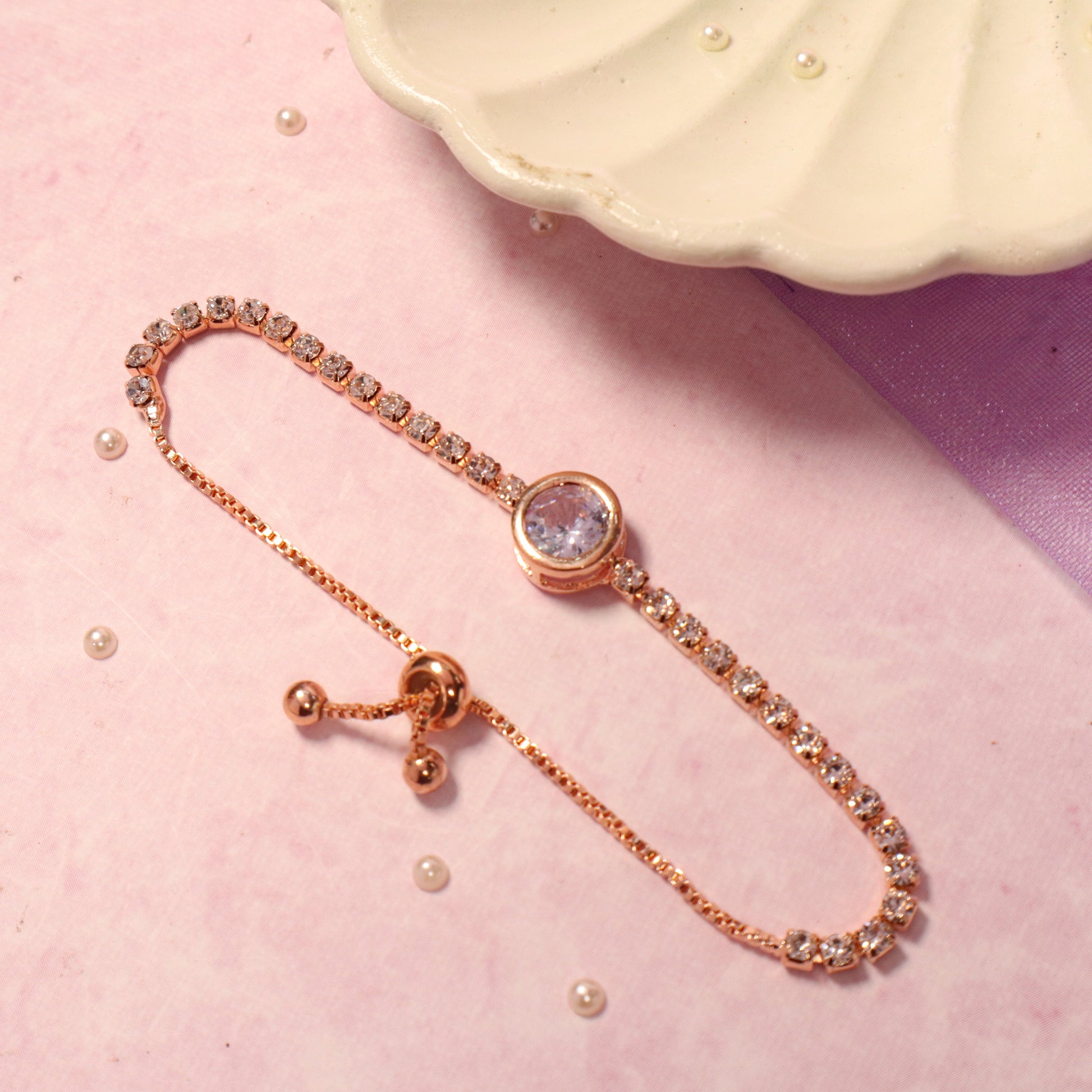 Diamond Essence Minimalist Bracelet - Rose Gold Salty