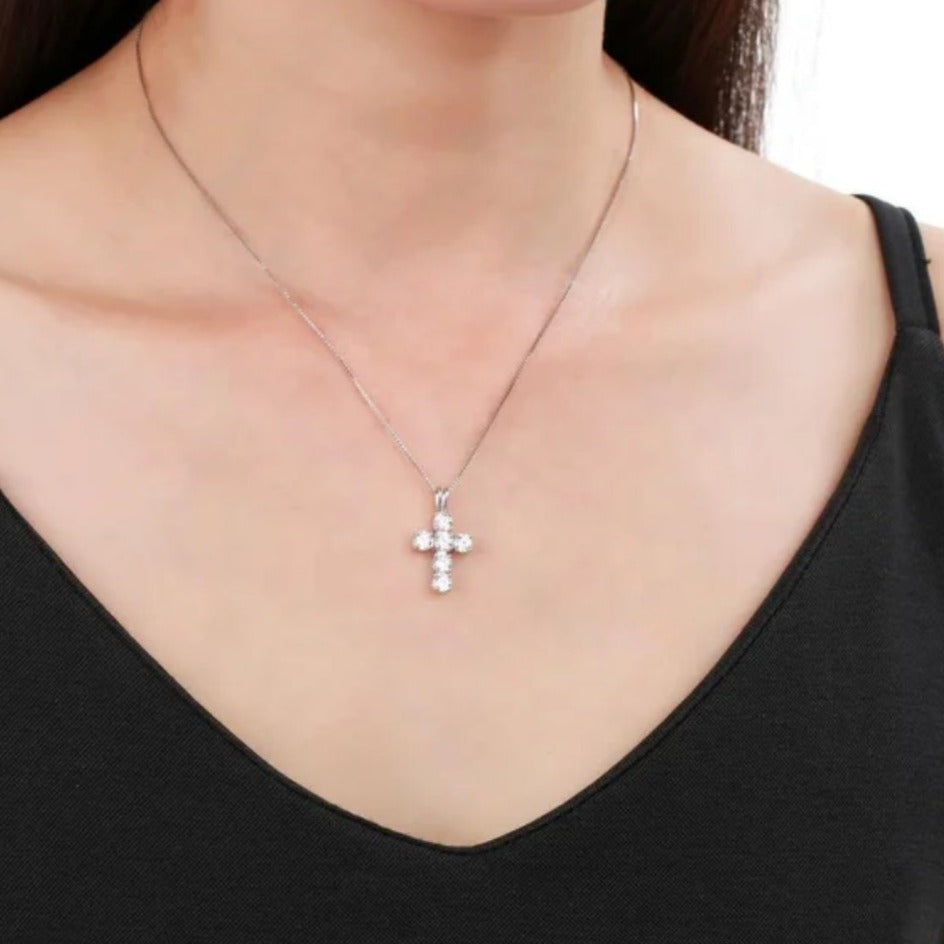 Diamond Filled Silver Cross Salty
