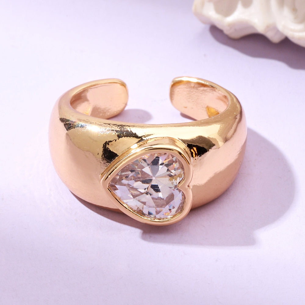 Diamond Heart Gold Ring | Salty