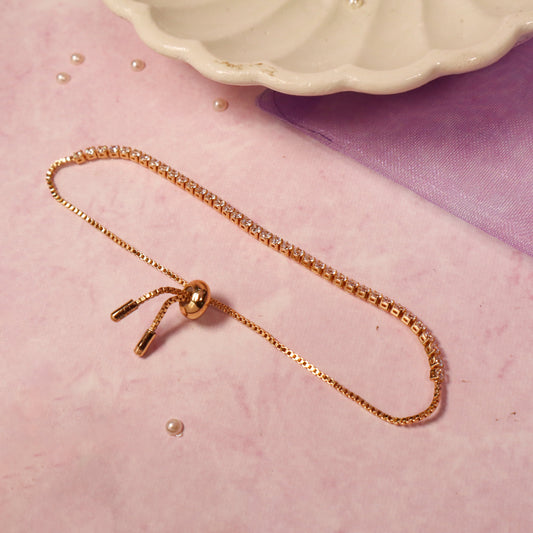 Diamond Whisper Tennis Bracelet - Gold Salty