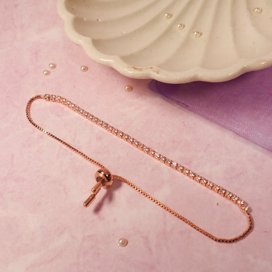 Diamond Whisper Tennis Bracelet - Rose-Gold Salty